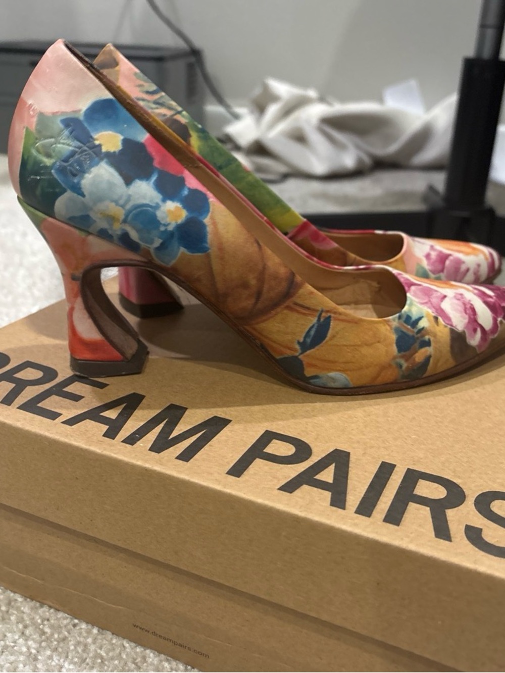 John Fluevog Floral Multicolor Women's Pump - Elegant Garden Print